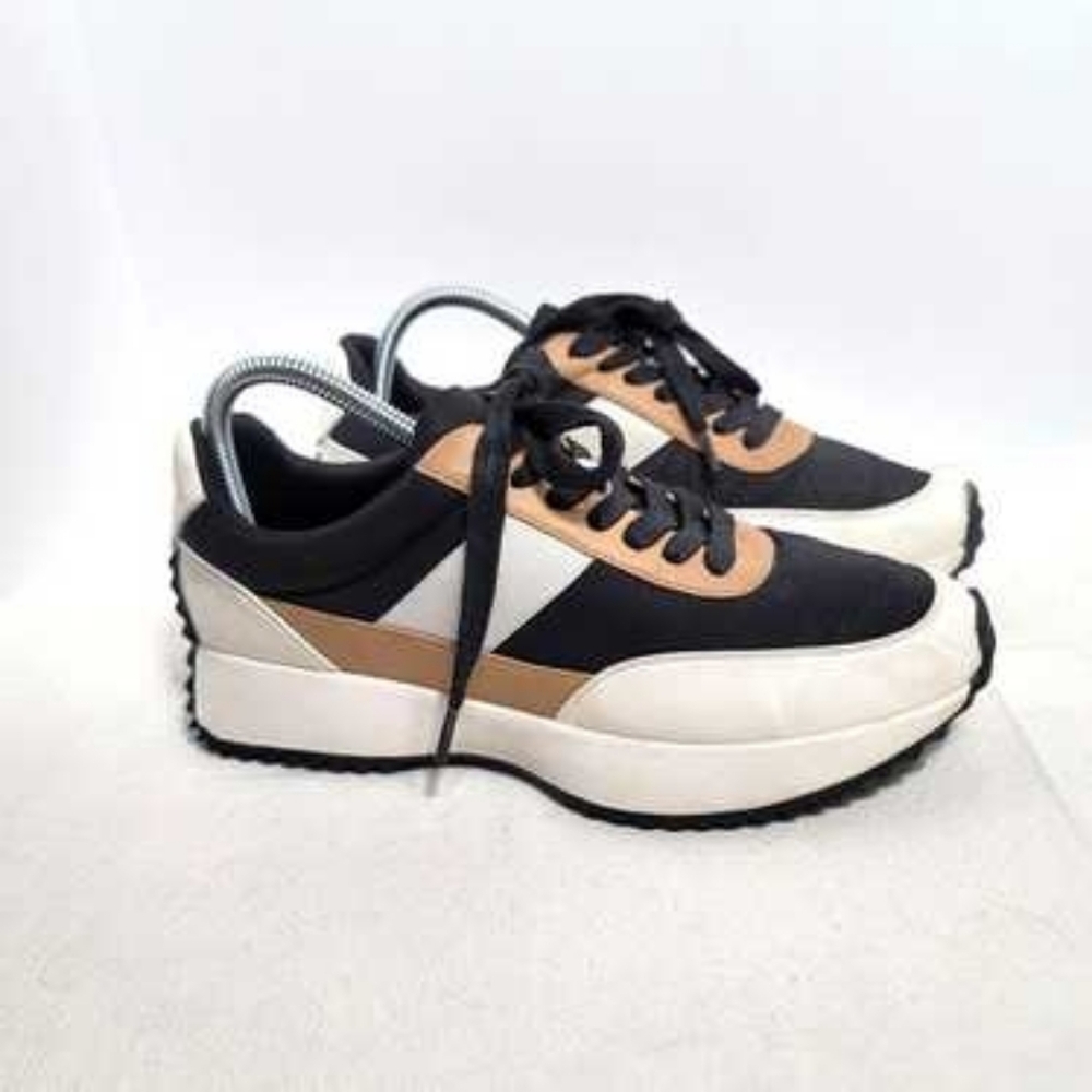 Dolce Vita Breela Black and Tan Women's Sneakers, Size 8